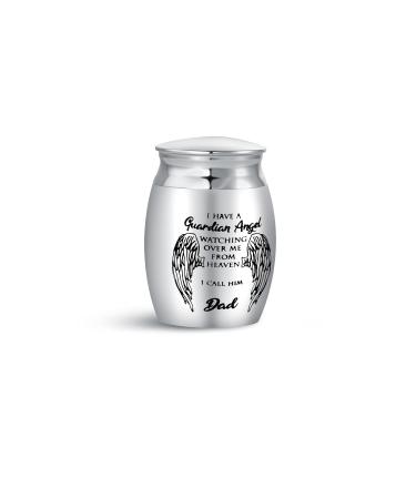KunBead Jewelry Women Men Small Mini Urn for Ashes Guardian Angel Wing Dad Family Human Cremation Memorial Keepsake