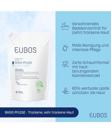 Eubos Creme Oil Bath 400ml | Hydrating Bathing Concentrate for Dry Skin | Dermatologically Tested | Includes Advantage Storage Bag - Buy Online on SooperMarket.com