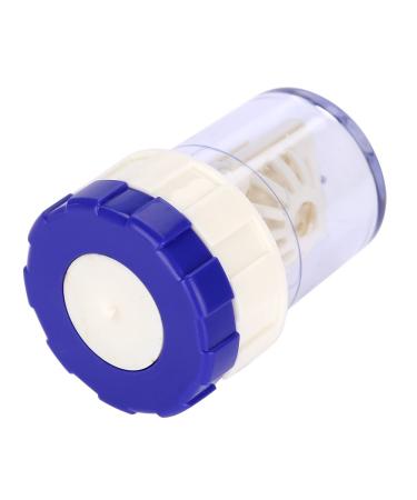 Portable contact lens cleaner mini-cleaner with cute bag made of plastic easy to wear cleaning lens washing tank turbine rotation contact cleaner case for travel (blue)