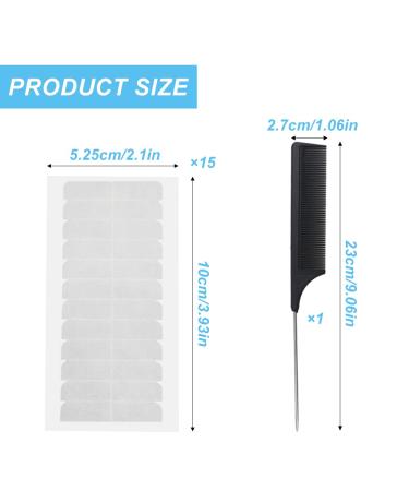 180 Pieces Hair Extension Tape Tabs Double Sided Replacement Tape for Hair Extensions Double Sided Extension Tapes Tape Extension Replacement Tape with Rat Tail Comb White (White) - Buy Online on SooperMarket.com
