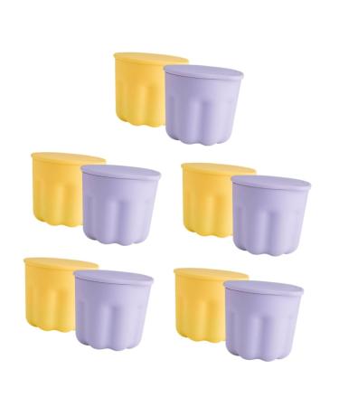 minkissy 10 Sets Pp Washing Bowl Puff Cleaning Scrubber Makeup Brush Cleaner Kit Makeup Cleaning Mat Brush Clean Bowl Makeup Brush Washing Tool Silica Gel Cleaning Box Cosmetic