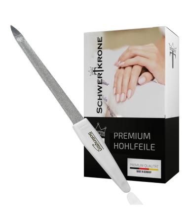 SCHWERTKRONE hollow file Solingen nail file curved for manicure and pedicure - 17.5 cm - Made in Germany