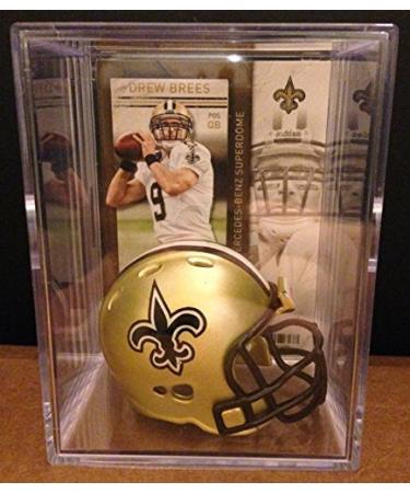 New Orleans Saints NFL Helmet Shadowbox w/Drew Brees card