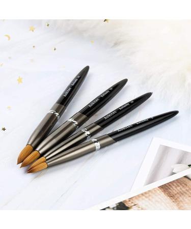 Aokitec #10 Oval Crimped Sable Acrylic Nail Brush - Wood Nail Art Tool for Manicure | Black - Buy Online on SooperMarket.com
