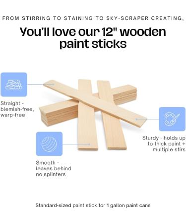 12 Inch Paint Sticks Box of 25 Hardwood Paint Stirrers Wood Mixing Paddles for Epoxy or Resin Garden or Library Markers by Woodpeckers 12 inch Pack of 25 - Buy Online on SooperMarket.com