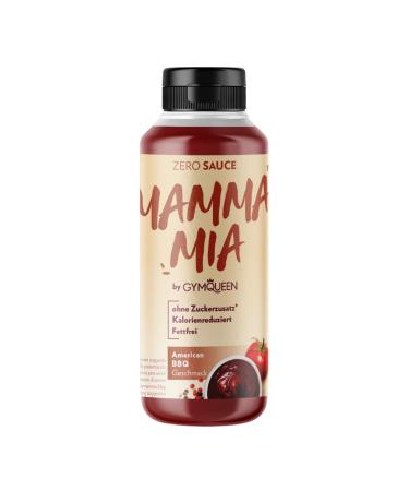 Gymqueen Mamma Mia Zero sauce reduced calorie without fat and without sugar additive for refining dishes or as a salad dressing American BBQ American BBQ 265 ml (1 Pack)