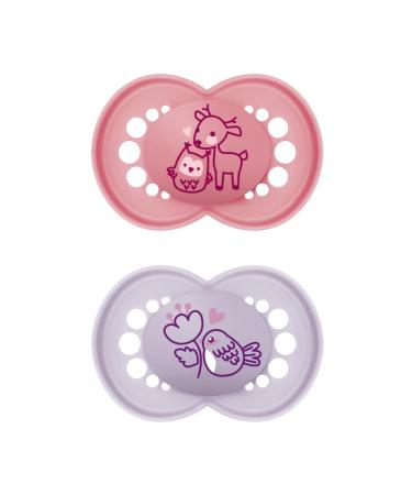 MAM Original pacifier size 16+ months natural rubber teat organic round with pacifier bag pink