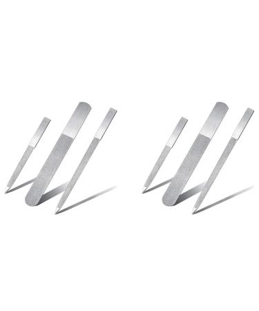 BLASHRD 6-Piece Nail File Set Stainless Steel Double-Sided Nail File Buffer File Nail File Suitable for Salon Family and Travel