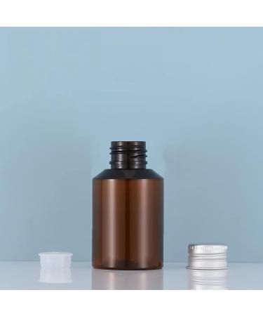 Tianzd 3-Pack 50ml Brown Plastic Bottles with Silver Caps & Orifice Reducer | Essential Oil & Makeup Containers | International Shipping Available - Buy Online on SooperMarket.com