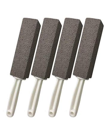 DDLuck 4 Pack pumice stone cleaning stone with handle toilet bowl cleaner spots and hardwater ring remover rust grill cleaner for kitchen/bathroom/pool/household cleaning 4pack gray