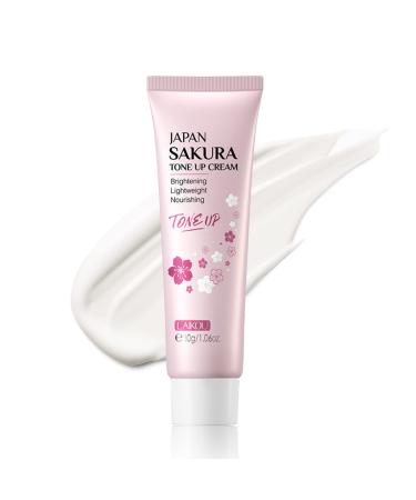 MIESCHER Whitening Tone up Cream Sakura Tone up Cream Face 1.06 Fl OZ Hydrating & Smooth Dry Skin Lightweight Nourishing Cream Brightening Facial Skin Lazy Face Cream Skin Care Products