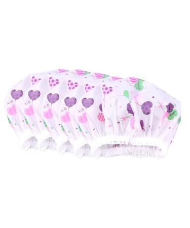 Healeved 10pcs Plastic Shower Cap Thicken Shower Bath Hat Shower Hat Swimming Cap Water Proof Miss Shower