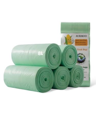 200 biotoles 8l Aurmoo organic garbage bags organic waste bag kitchens food garbage bags waste bag Biom bag bags for kitchen office living room (40x43cm green)