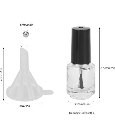 Nail Polish Glass Bottle Has a Brush Cap Convenient To Use Steel Mixing Ball Nail Polish Bottle with Funnel for Home for Travel for Life for Work - Buy Online on SooperMarket.com