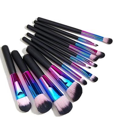 yilin Makeup Brushes Set Powder Blush Eyeshadow Concealer Eye Make Up Brush Cosmetics for Make Up Tools Black Colorful L