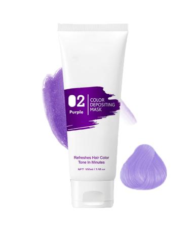 Purple Hair Dye Semi Permanent - Temporary Hair Colour Mask Temporary Colour Refresh Treatment Semi Permanent Hair Color Dye & Hair Color Refresh Refreshes Hair Color Tone In Minutes