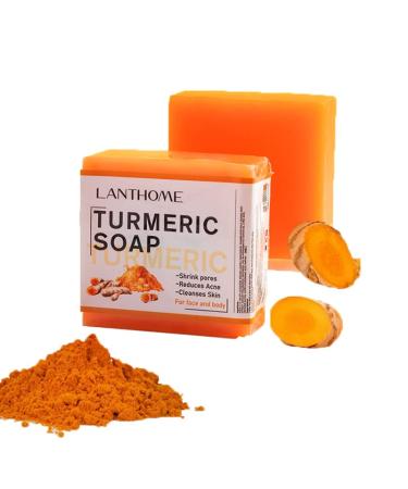 AKARY Turmeric Cleansing Soap Bar  Face and Body Soap for Cleanses Skin  Reduces Acne & Refining Pores  Natural Turmeric Skin Care Soap for All Skin Types