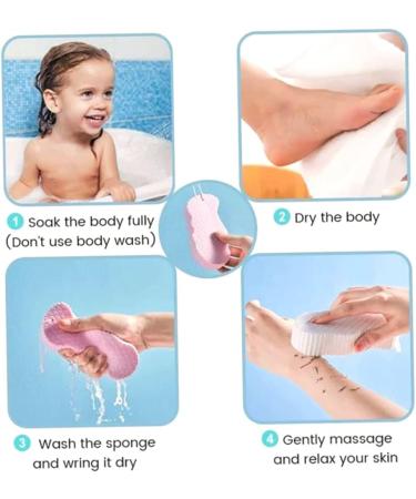 Exfoliating Bath Body Sponge Ultra Soft Exfoliating Sponges Magic Bath Sponges Bath Sponges for Kids Exfoliating Body Sponge Spa Scrub Dead Skin Dead Skin Sponge Remover (4 Pieces) - Buy Online on SooperMarket.com