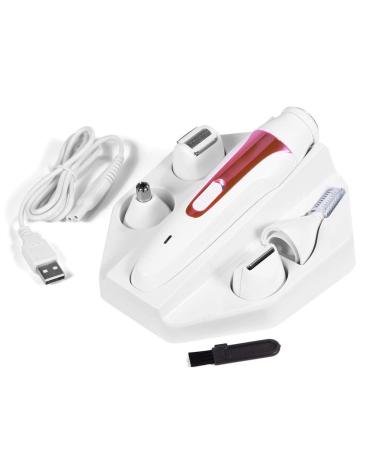 Facial Hair Remover and Eyebrow Trimmer 5 in 1 Lady Women Electric Hair Removal Epilator Beauty Tools for Cheek Upper Lip Nose Beard Trimmer () Pink