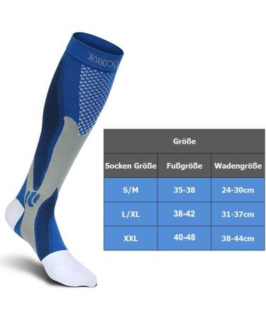 Cocohok Compression Stockings for Sports | Men & Women | Enhance Performance Endurance & Blood Circulation | 2 Pairs in Blue (38-42) - Buy Online on SooperMarket.com