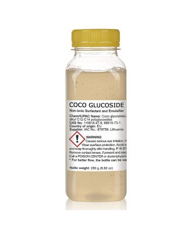 Artekas Innovation Coco Glucoside non-ionic surfactant and emulsifier - Gel - 8.82 oz - For Formulations and DIY Skin Care - Shower Gels  Foaming  Body Soap  Shampoos  Face Cleansers Coconut 8.82 Ounce (Pack of 1)