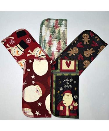 Country Christmas 2 Ply Printed Flannel 8x8 Inches Set of 5 - Festive Holiday Decor - Buy Online on SooperMarket.com