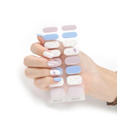 Semi-cured Gel Nail Sticker UV/LED Lamp Required Gel Nail Polish Wrap Fashion Design Gel Nail Art Stickers for Women Winter Autumn 0072