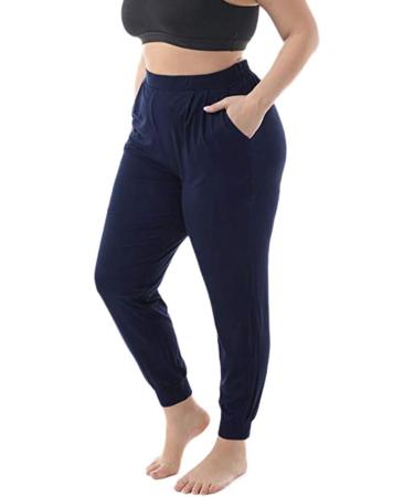 Sport Pants for Women Running Joggers Causal Workout Gym Yoga Sweatpant Comfy Elasticated Trousers Jogging Bottom with Pockets 18-djufh-navy-c L - Buy Online on SooperMarket.com