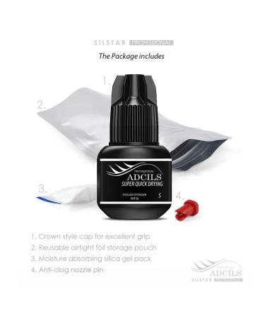 ADCILS Eyelash Extension Glue 5g - Quick Drying Black Adhesive 7 Weeks Retention Made in Korea - Ideal for Professional Technicians - Buy Online on SooperMarket.com
