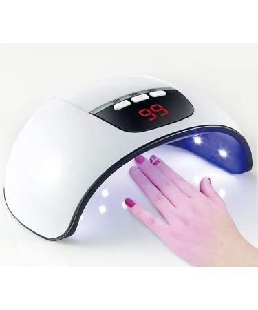 UV LED Nail Lamp 54W Gel Nail Polish Dryer Curing Lamp Professional Manicure Pedicure Nail Dryer Light with 3 Timers Auto Sensor LED Digital Display (USB Port)