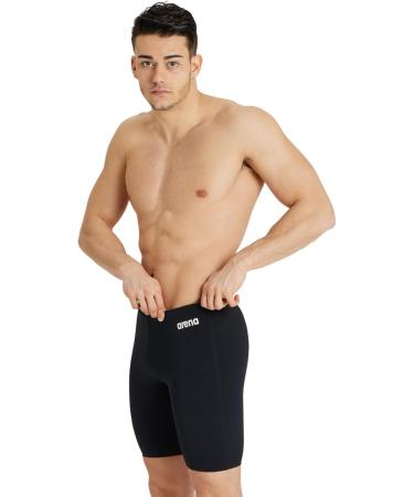 Arena Men's Swim Jammer - Solid Black & White Team Swim Trunks | International Shipping Available - Buy Online on SooperMarket.com
