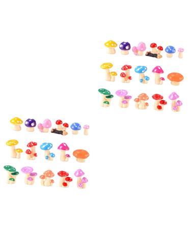MILISTEN 32 Pcs Mushroom Garnish Artificial Mushrooms Mushroom Statue Mushroom Accessories Mushroom Toy Resin Assorted Colorx2pcs 3X2.8X2.8CMx2pcs