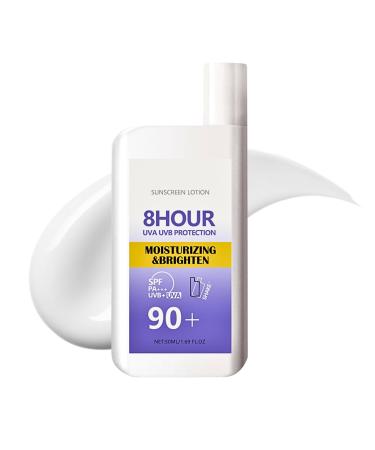Sunscreen SPF 90+ Face Sunscreen SPF 90 Sun Cream SPF 90 PA+++ for Sensitive Dry Skin Suncream Factor 90 for Face Ultra Light UV Protetion Water & Sweat Resistant Moisturizing & Non Greasy