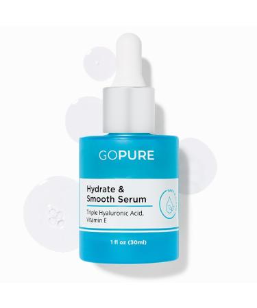 goPure Actives Hyaluronic Acid Serum with Vitamin E - Natural Glow & Hydration - Anti-Aging Brightening Serum for Firmer Smoother Skin - 1 fl oz - Buy Online on SooperMarket.com