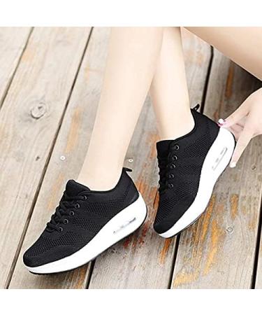 Sistke Women's Outdoor Sneakers - Lightweight Breathable Plateau Sports Shoes - Mesh Running & Street Shoes in Black (Size 36 EU) - Buy Online on SooperMarket.com