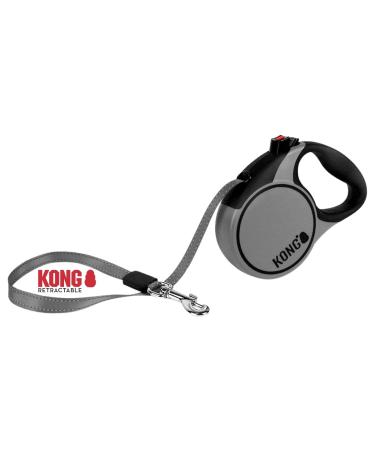 Cong roll -out dog leash in 5m length I For large dogs up to 50kg i size L i high -quality roller linen with break & lock system in gray i comfortable leash with soft handle & reflective belt terrain l (up to 50 kg) gray
