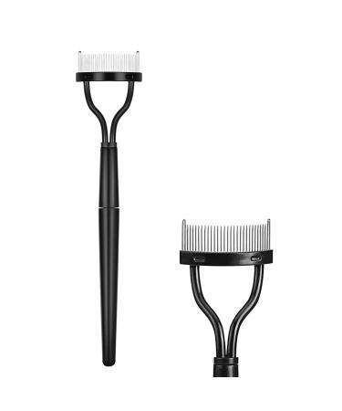 Eyelash Brush Eyelash Comb Eyebrow Brush Eyelash Separator Mascara Applicator Eyelash Definer with Comb Cover Designed Cosmetic Brushes Tool/51 Black