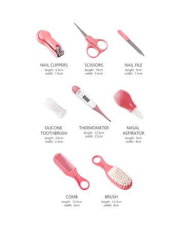 Baby Health Nursery Set - Nail Clipper, Hair Brush, Thermometer, Nasal Aspirator, Toothbrush - Infant Grooming Kit - Buy Online on SooperMarket.com