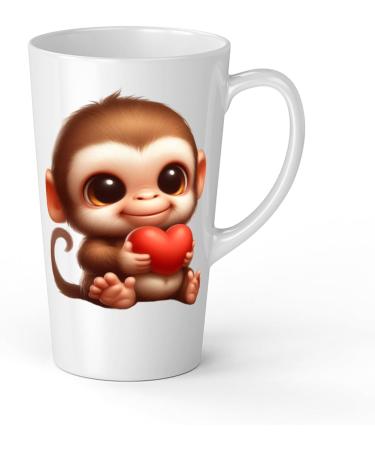 White Ceramic Baby Monkey Mug - Large 483 ml Perfect for Hot Chocolate or Milk Fun and Easy to Use - Buy Online on SooperMarket.com