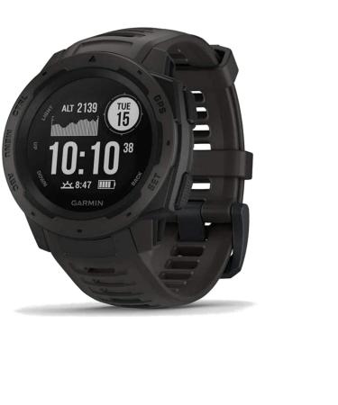 Garmin 010-N2064-00 Instinct, Rugged Outdoor Watch with GPS, Features GLONASS and Galileo, Heart Rate Monitoring and 3-axis Compass, 1.27-inch, Graphite (Renewed)