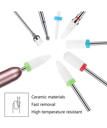 YHTSPORT 8Pcs Ceramic Nail Drill Bits - Nail Removal for Acrylic & Gel Nails - Cuticle Scissors & Curved Nail Bits for Electric Nail Files - Buy Online on SooperMarket.com