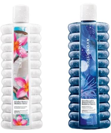 Coconut & Tiare Flower Scent Aloha Monoi and Bergamot & Vanilla Scent Goodnight Sweetheart Bubble Bath 500ml Each Pack of 2 - Buy Online on SooperMarket.com