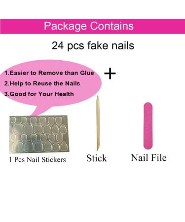 Magrace French Tip Fake Nails - 24 Pcs Square Stick on Nails for Women (A-5) A-3 - Buy Online on SooperMarket.com