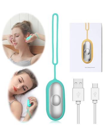 Sleep Aid Device Calm Palm Sleep Aid USB Charging Microcurrent Holding Sleep Instrument for Fast and Deep Sleep Mini Hand Held Sleeping Aids Device for Insomnia Relief Relieve Anxiety (Blue)