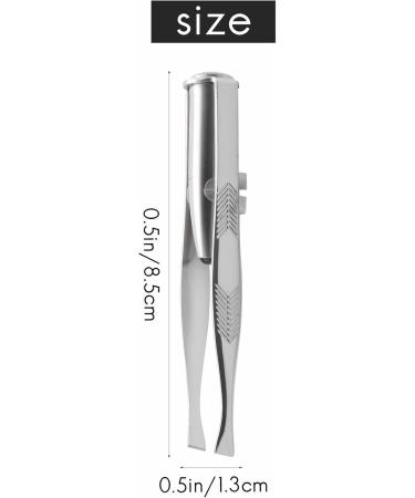 DATOZA Stainless Steel Eyelash & Eyebrow Tweezers with LED Light - Precision Beauty Tool for Flawless Grooming | Fast International Shipping - Buy Online on SooperMarket.com