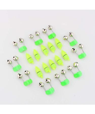 Zerone LED Twin Bells Fishing Alarm - 10 Pcs Night Fishing Accessory with Rod Clip Tip - Green Fish Bait Alert - Buy Online on SooperMarket.com