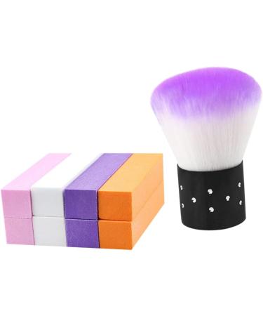 minkissy 1 Set Nail Block Bulk Nail Files Sand Paper Nail Sanding Buffer Nail Art Brush Nail Brush Remover Buffer Block Tools Nail Cleaner Brush Nail Polish Block Purple Paint Manicure - Buy Online on SooperMarket.com