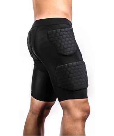 TUOY Padded Compression Shorts 5-Pads Football Girdle Hip Thigh Protector | Adult Medium Black - Buy Online on SooperMarket.com