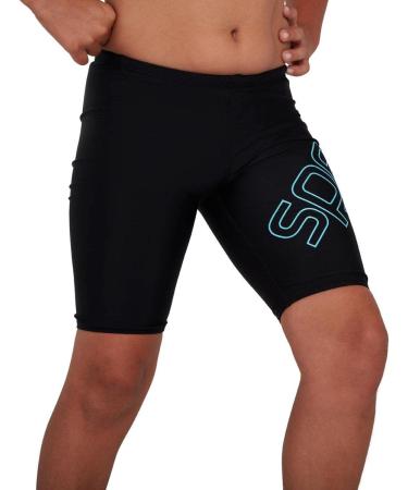 Speedo Boys Boom Logo Swim Shorts | 11-12 Years | Black/Light Adriatic - International Shipping Available - Buy Online on SooperMarket.com