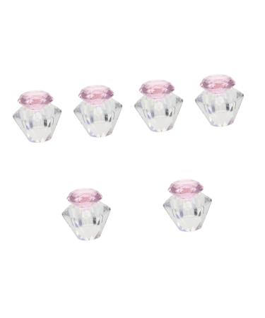 FRCOLOR 6 pcs nail art crystal cup dappen dish with lid glass nail dish glass containers with lids glass container with lid acrylic nail dappen dish Nail Cup White crystal glass dish care 5.5x5.5cmx6pcs Pinkx6pcs